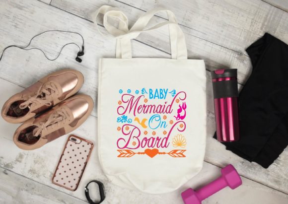 Baby Mermaid on Board Svg