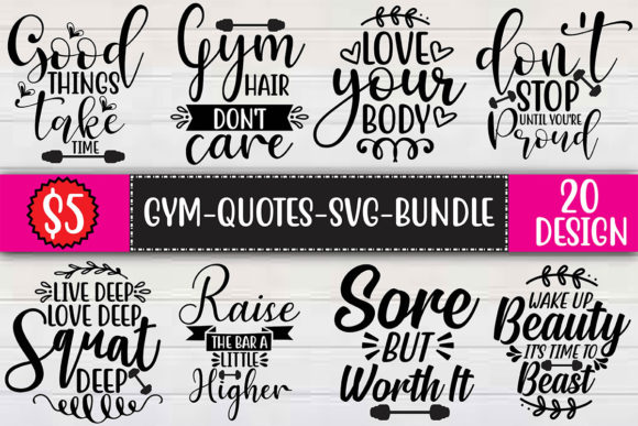Gym Quotes SVG Bundle Review